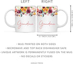 Andaz Press 11oz. Mother's Day Ceramic Coffee Tea Mug Gift, Fall Autumn Burgundy Orange Peach Flowers Roses Florals, Grandma, 1-Pack