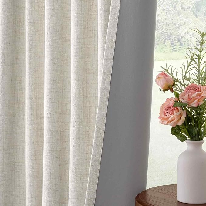 INOVADAY 100% Blackout Curtains 120 Inches Length 2 Panels Set, Back Tab/Rod - Image 5