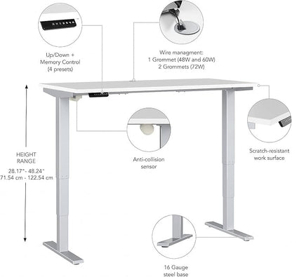 Bush Business Furniture 72-inch Electric Height Adjustable Standing Desk - Image 4