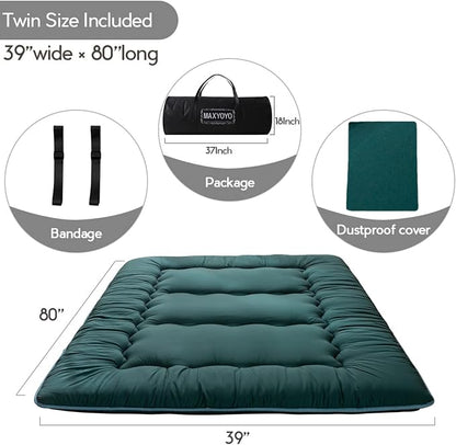 MAXYOYO Japanese Floor Mattress Futon Mattress, Thicken Sleeping Pad Foldable - Image 2
