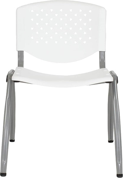 Flash Furniture HERCULES -5 Pack 880 lb. Capacity White Plastic Stack Chair | - Image 11