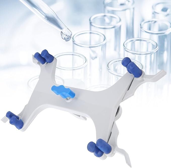 Aluminum Burette Clamp Accessory Dual Burette Aluminum Rubber Clip Holder Burette Clip Titration Stand Accessories Aluminum Butterfly Clip Titration Clip Buret Clamp