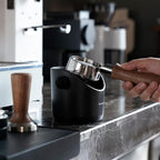 Espresso Knock Box,watchget Coffee Knock Box with Durable Knock Bar Space-Saving Coffee Ground Bin Non-Slip Base, Small Espresso Dump Bin