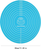 Silicone Baking Mat Cake Mat Silicone Cake Mat Silicone Baking Mat with Measurements for CakeTurntable Stand Non-Stick Heat Resistant Pastry Baking Sheet -Blue