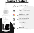 Teexpert Pigment Paste for Epoxy Resin: 3.38oz/100ml Ultra Highly Concentrated & Easy to Mix Black & White Colors Opaque Liquid Epoxica Dye Set for Resin Art River Table