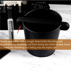 5 inch Coffee Knock Box Espresso Knock Box with a longer detachable Knocking Rod Shock-Absorbent Durable Non-Slip Base Espresso Machine Accessories Espresso Dump Bin for Home/Office