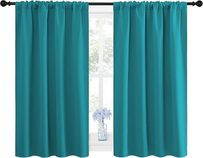 NICETOWN Peacock Blue Blackout Curtains Panels - Image 2