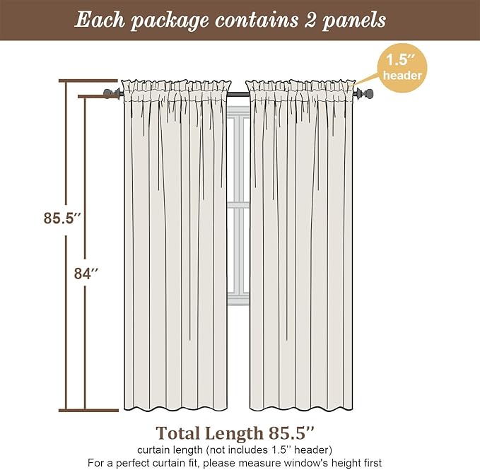 Chyhomenyc Lime Sheer Curtains 84 Inches Long - Image 3