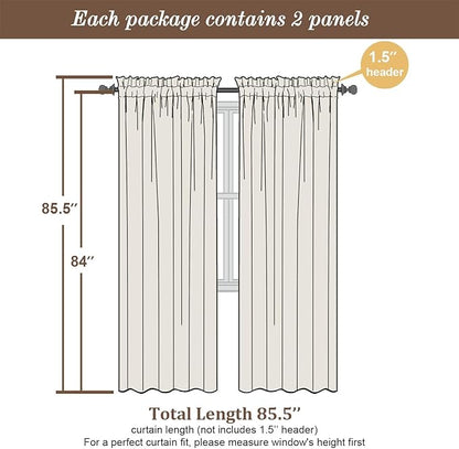 Chyhomenyc Lime Sheer Curtains 84 Inches Long - Image 3