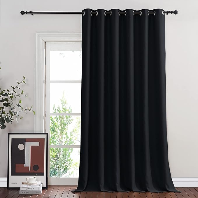 NICETOWN Black Out Sliding Door Curtain 102 inches Long, Grommet Thermal by NICETOWN