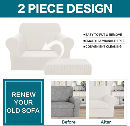 Turquoize 2 Piece Chair Covers Armchair Slipcovers - Image 4