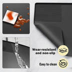 Silicone Coffee Mat with a removable tamper mat,15.7"x23.5"Coffee Bar Mat for Countertops,Fit Under Espresso Machine,Dish Drying Racks-Black