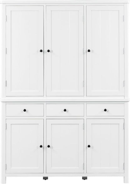 74.8''H High Freestanding Kitchen Pantry, Wooden Kitchen Organizers Cupboard - Image 9