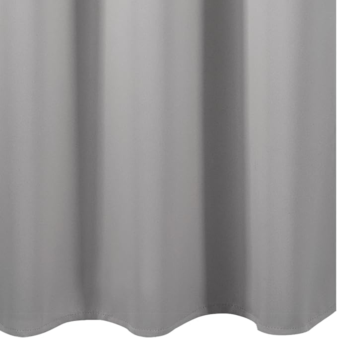 Blackout Curtains 66 x 54 Inch Long Light Grey Curtains Set of 2 Panels Room - Image 8