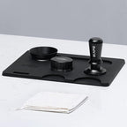 IKAPE 53MM Coffee Tamper Set Black 6 IN 1, Espresso Tamper, Distributor, Magnetic Dosing Funnel, Silicone Mat, Puck Screen, Cleaning Towel