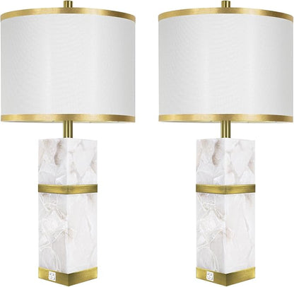 Natural Alabaster Table Lamps Set of 2 - Image 7