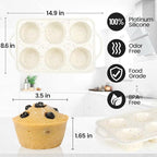 Large Muffin Pan, Metal Reinforced Frame 3.5 Inch Jumbo Silicone Muffin Pan Nonstick 6 Cups for Baking Jumbo Muffin, Frittatas, Jumbo Cupcakes 2 Pack Confetti