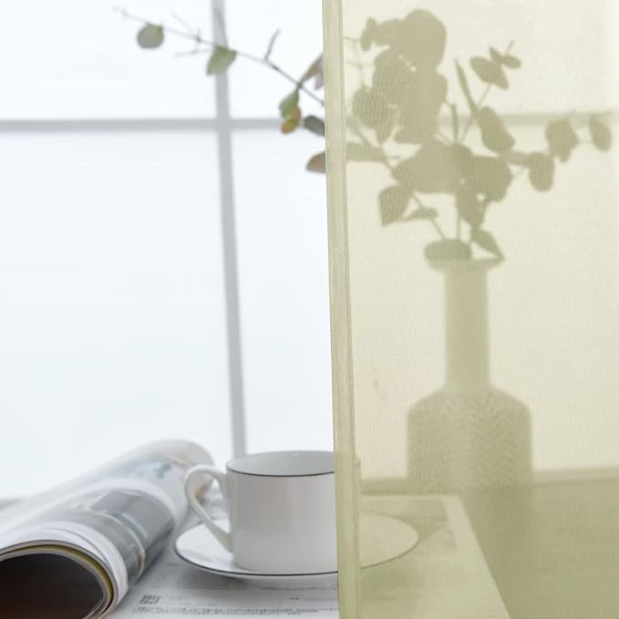 SpaceDresser Basic Rod Pocket Sheer Voile Window Curtain Panels Sage Green 1 - Image 6