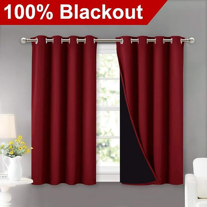 NICETOWN Kitchen Full Blackout Curtain Panels, Super Thick and Soft Insulated - Image 2