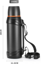 85oz Large Coffee Thermoses for Travel - Insulated Water Jug Classic Vacuum Bottle with Plastic Cup - Stainless Steel Thermos for Hiking Fishing