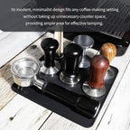 Non-Slip Silicone Espresso Coffee Tamper Mat 5.9x7.87inch Coffee Powder Pad Coffee Press Counter Mat Espresso Machine Tamp Mat Tamping Mat for Barista Tools and Accessories (Black）