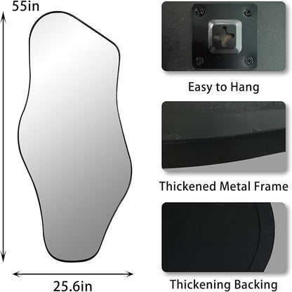 Large Irregular Mirror, Modern Organic Shaped Mirrors - Image 4