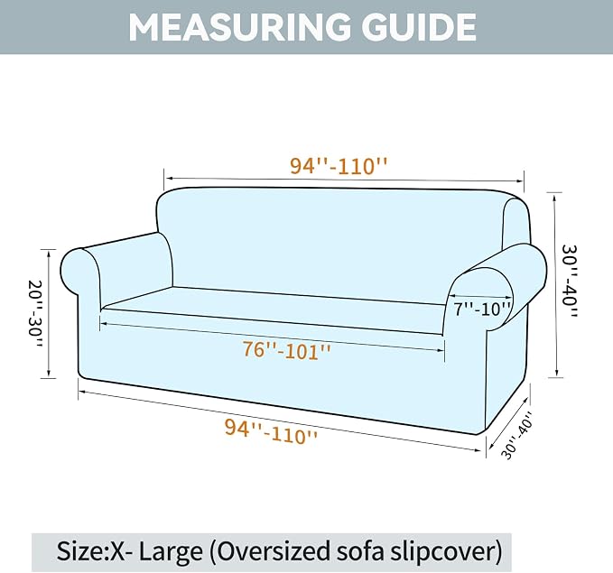 LURKA Stretch Oversized Sofa Slipcovers 1 Piece Couch Covers - Image 6