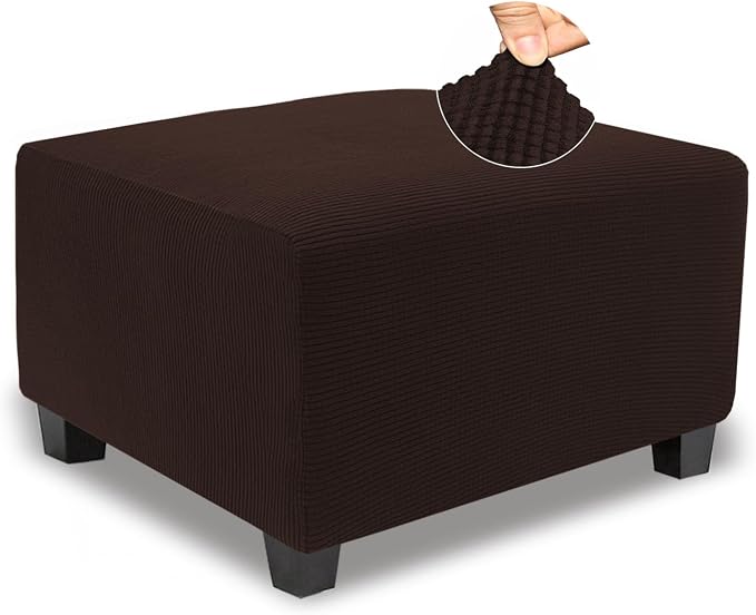 NeColorLife Stretch Ottoman Cover Square Oversized Soft Knitted Jacquard Thick by NeColorLife