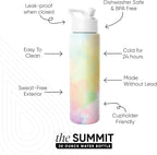 Simple Modern Water Bottle with Straw Lid | Vacuum Insulated Stainless Steel Metal Thermos | Reusable Leak Proof BPA-Free Flask for Sports Gym | Summit Collection | 30oz, Cotton Candy Tie Dye