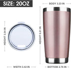 20oz Tumbler Bulk Stainless Steel Vacuum Insulated Tumblers with Lid Double Wall Travel Mug Powder Coated Coffee Cup, Suitable for Ice Drinks and Hot Beverage (Rose gold 12pack)