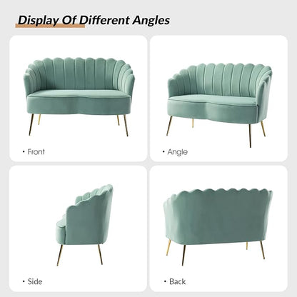 HULALA HOME Modern Velvet Loveseat Sofa - Image 3