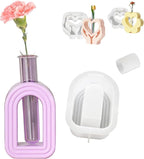 Heart Resin Vase Mold with Test Tube Culture Water Plant Silicone Molds for Crafts Epoxy Resin Casting Mold for DIY Flower Holder Home Office Decor Wedding (Style 3)