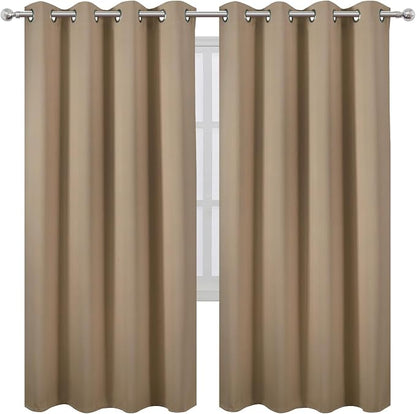 Natural Thermal Blackout Curtains/52 x 72 Inch/Set of 2 Panels Room Darkening - Image 2
