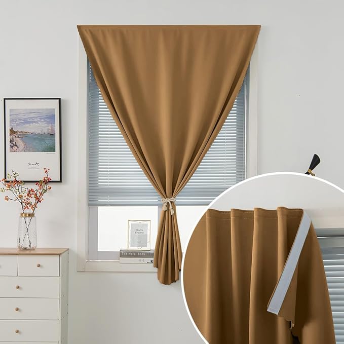 Portable Light Blocking Curtains Self-Stick Design, Removable Adhesive Window - Image 5