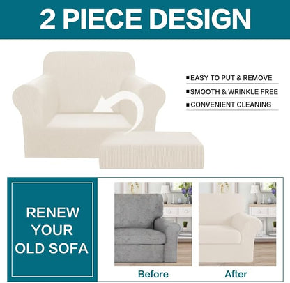 Turquoize 2 Piece Chair Covers Armchair Covers - Image 4