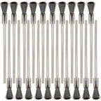 20PCS Wire Brushes with Extended Handle - Metal Rust Removal, Polishing, Cleaning - 6mm Diameter, 3mm Shaft, 100mm Length - Removes Burrs, Dust, and Oxide Layer - Handles Rough Surfaces