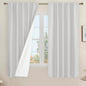 100% Blackout Linen Curtains 63 Inches by LAMIT