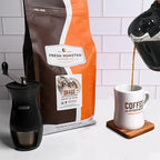 Fresh Roasted Coffee, Organic Drago Café Blend | USDA Organic, Kosher | Medium Roast 5 lb (80 oz) Whole Bean
