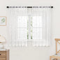 MIULEE White Sheer Curtains 2 Panels Embroidered Leaf Patterned, W52 x L54 | by MIULEE