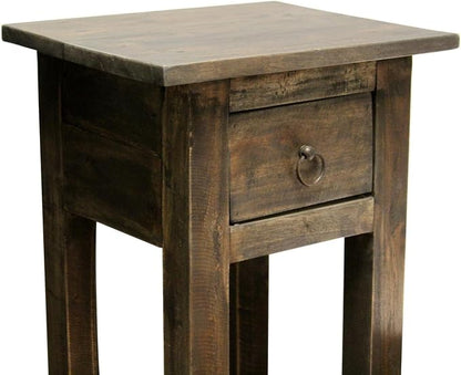 Pemberly Row Cottage Narrow Wood Side Table, Raftwood Brown and Antique Iron - Image 5