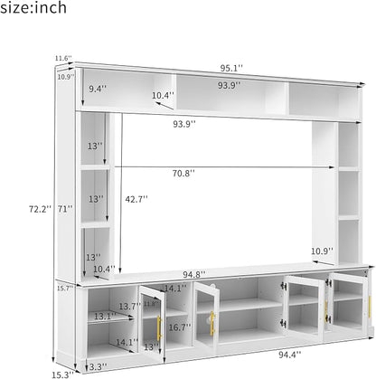 Merax 95" Entertainment Center for TVs up to 80", All-in-One TV Stand - Image 3