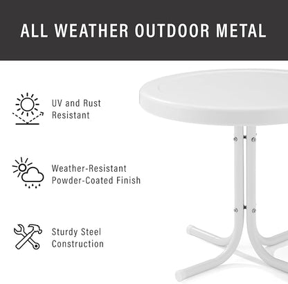 Crosley Furniture Griffith Weather Resistant Retro Metal Outdoor Side Table - Image 3