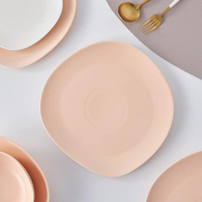 Stone lain Delilah Salad Plate 6-Piece Dish Set, Porcelain, Pastel Orange, 6 Salad Plates
