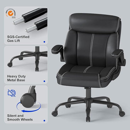 AnyGod 1Pcs Office Chair for Men Women Home Office Pu Leather High Back 360 - Image 8