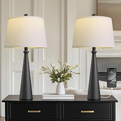 Oneach 25.75" Modern Table Lamp Set of 2, Bedside Lamps by Oneach