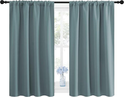 NICETOWN Greyish Blue Blackout Curtains Panels - Image 2
