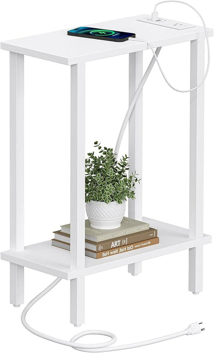 TUTOTAK Small End Table with Charging Station, Narrow Side Table with USB Ports by ChoosetutotakFurnitureBuildYourCozyHome
