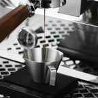 MHW-3BOMBER Espresso Measuring Cups 2Pcs with Handle, 1oz / 2oz / 3oz Double Spouts Stainless Steel Espresso Shot Cups with Scale, V-Shaped Mouth Espresso Pour Cup Glossy G6199BL-OS