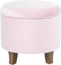 Homepop Home Decor | Upholstered Round Velvet Tufted Foot Rest Ottoman | Ottoman by HomePop