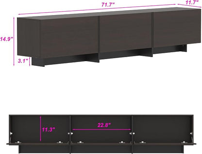 AIEGLE 71.7" W TV Stand with 3 Flip-Down Drawers, Modern Entertainment Center - Image 2